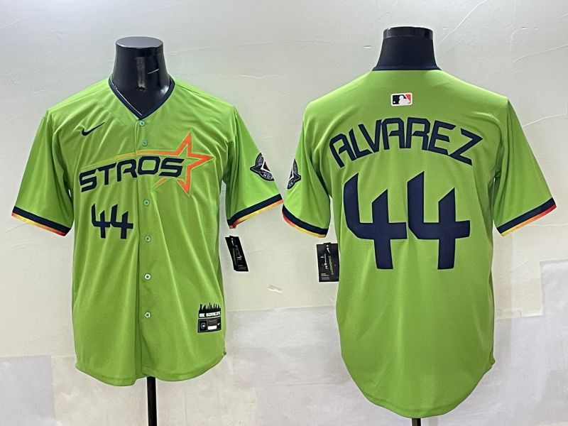 Men Houston Astros 44 Alvarez Green three generations Joint Name 2025 Nike MLB Jersey style 5